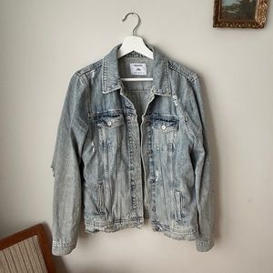 Distressed Tall Old Navy Light Wash Denim Jacket